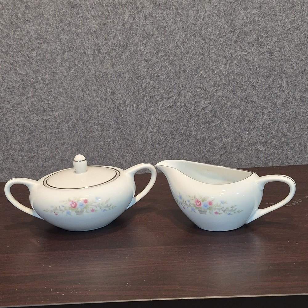 Florenteen Fantasia Sugar Bowl and Creamer Made in Japan Mid Century Vintage